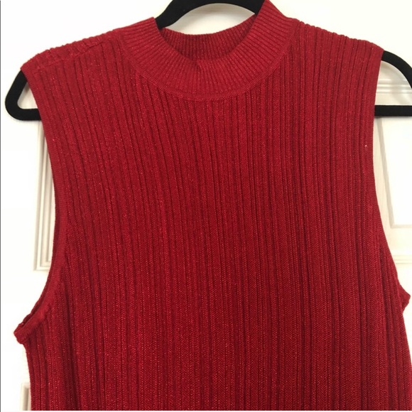 Plus Size 2X Dress Candie's Sleeveless A-Line Sweater red Christmas ribbed party - Picture 5 of 6